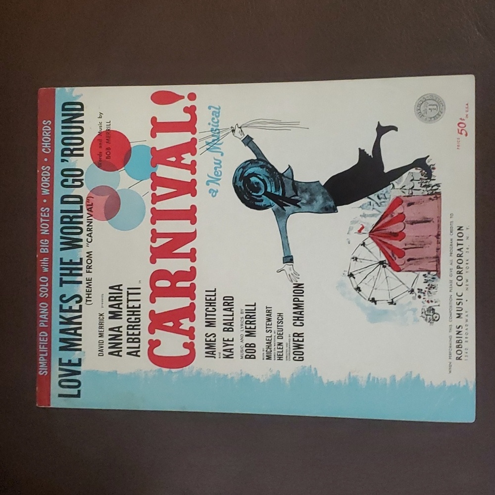 Vintage 1961 Love Makes The World Go Round sheet music